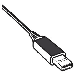 Detailed depiction of a standard USB TypeA connector cable illustration