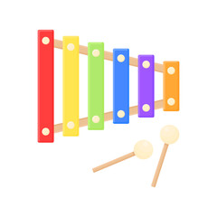 Multi colored xylophone.  Toy for the little ones. Musical instrument.