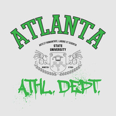 Retro typography university vintage slogan print, 
highlighted grunge texture for graphic t-shirt or sweatshirt hoodie - Vector