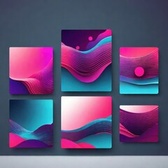 set of colorful business cards vector