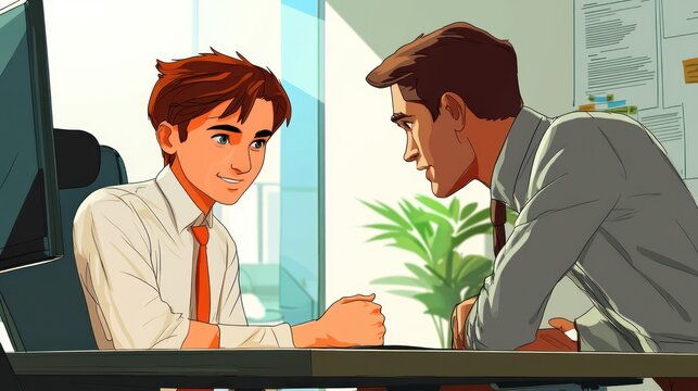 Two colleagues in a meeting