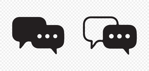 Outline Message Icon – Chat Bubble Line Art for Apps