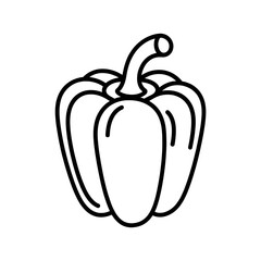 A line art capsicum illustration of a coloring page