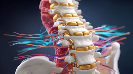 Detailed 3D Spine Model with Nerve Pathways