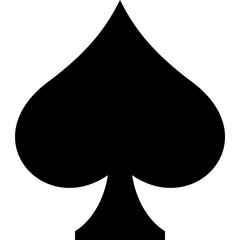 Spade Card Suit Icon Vector - Playing Card Symbol Casino Gambling