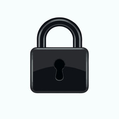 black lock icon on a white background