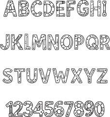 Toy Robot  typography font lettering ABC cartoon vector text