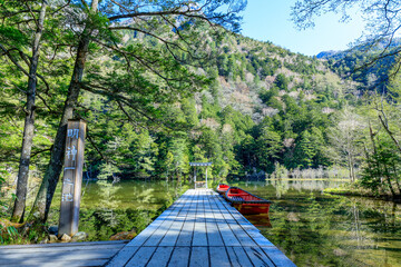 初夏の上高地　明神一之池　長野県松本市　Kamikochi in early summer. Myojin...