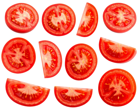 Set of fresh tomato slices