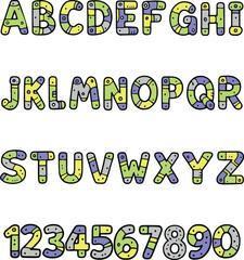 Toy Robot  typography font lettering ABC cartoon vector text