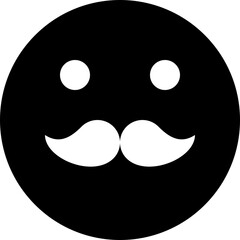 Mustache Gentleman Face Emoji Vector Icon