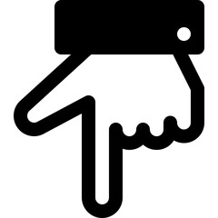 Black Pointing Down Hand Finger Vector Icon