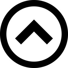 Up Arrow Circle Icon - Collapse Navigation Button Vector Symbol