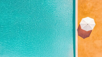 Bright colorful summer pool — top view with copy space for refreshing summer vibes and mockups, in minimalist style