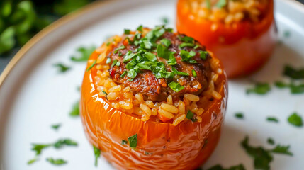 stuffed bell peppers with rice and beef