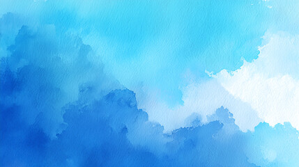 Deep and Light Blue Watercolor Wash with Visible Paper Texture