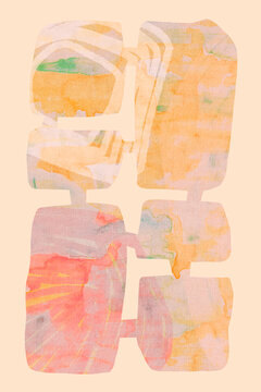 Abstract art on cream canvas