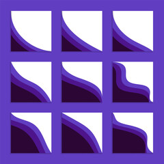 Set of Simple Dynamic Wave Business Corner Header Footer Shape Vector Assets for Flyer, Banner, Poster, Etc. Corner Frame Shape