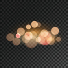 Bokeh Light Orbs Cluster on Transparent Background
