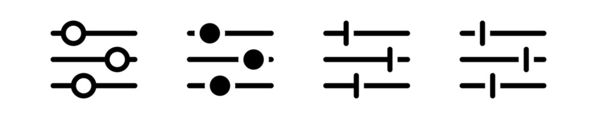 Vector isolated Filter icon set in black color