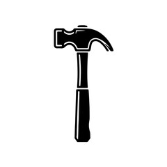 Hammer tool icon black silhouette