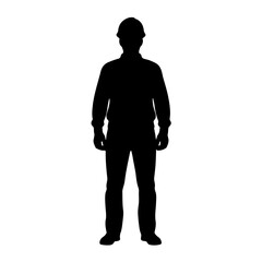 Silhouette of a construction worker
