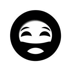 Smiling face emoticon black circle