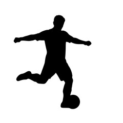Soccer player silhouette kicking ball