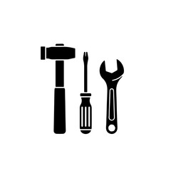 Tools icon set hammer screwdriver wrench