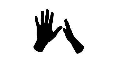 Two hands clapping together