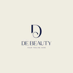 feminine letter D logo icon