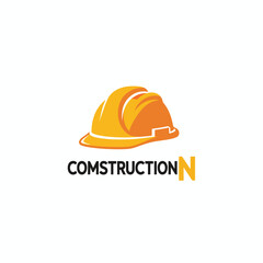 Construction Logo with Safety Helmet – Builder & Contractor Branding Design