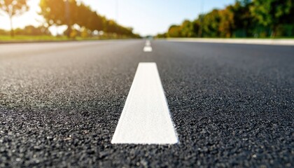 Close-Up of Asphalt Road with White Line