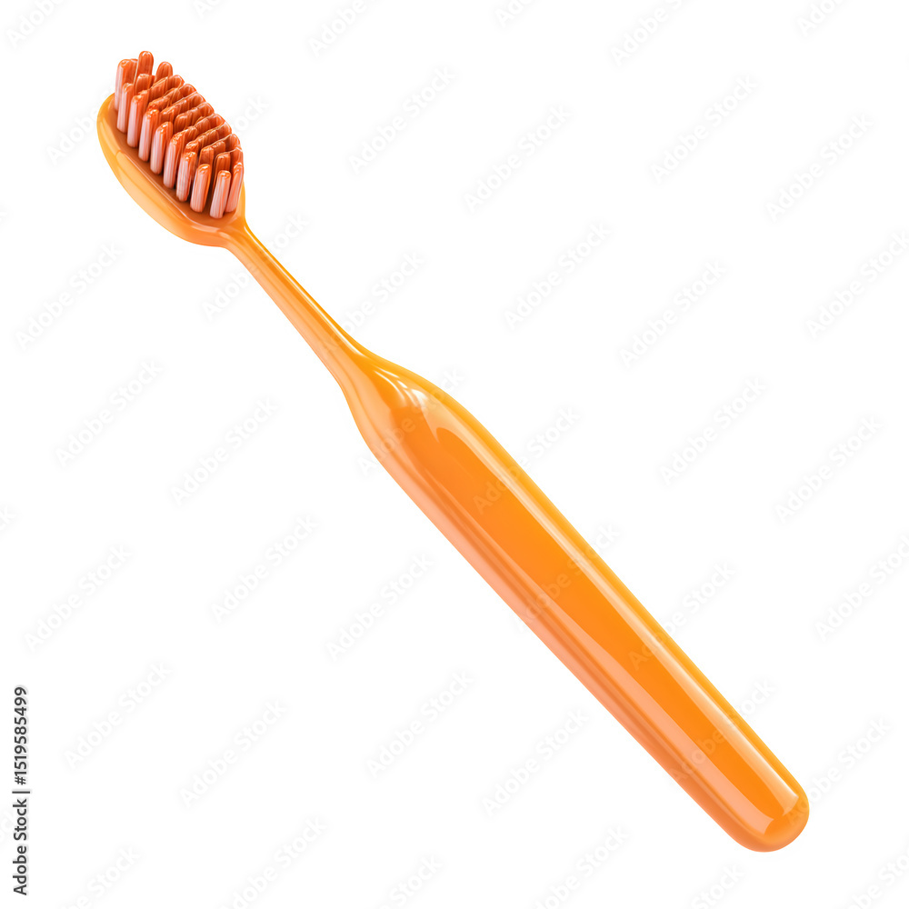 Poster orange toothbrush: image, high resolution digital graphic illustration for web and print use with cl