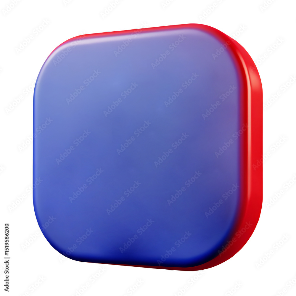 Poster elevated interface icon: a simple, sleek interface icon features a 3d square, perfect for design.