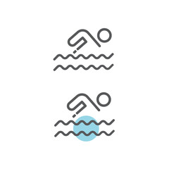A person who swims in a pool, sea, lake. A competitive swimmer.