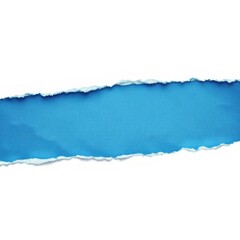 Fototapeta premium Torn Paper Reveal: An artistic capture unveils a bright blue, creative space through a tear in pristine white paper. Revealing simplicity and the power of exposure.