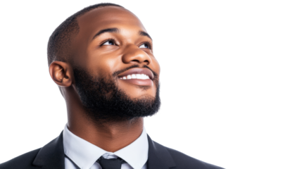 Professional businessman smiling confidently studio setting portrait photography bright environment upbeat perspective