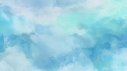 Obraz premium Aqua Blue and Sky Watercolor Background with Soft Flowing Texture