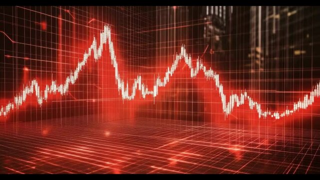 A red stock market decline graph chart.