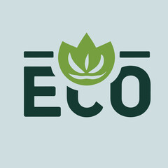 a logo for _ECO_ where the _C_ is stylized as a green leaf or plant design