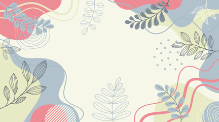 Spring background with beautiful. Hand drawn colourful art background design.