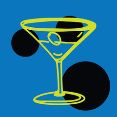 Restaurant alcoholic drink Line art
