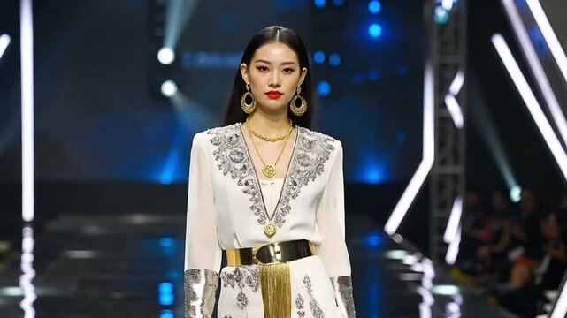 High-Definition Runway Fashion Model Footage