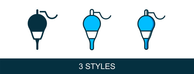 Filled outline Fishing float icon isolated on white background. Fishing tackle. Vector