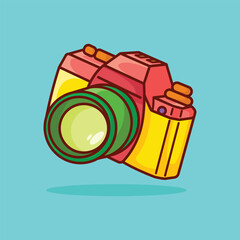 Camera  Cartoon Vector Flat Illustration Concept Isolated