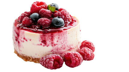 Delicious raspberry cheesecake dessert kitchen food photography bright close-up tempting treat