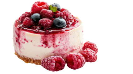 Delicious raspberry cheesecake dessert kitchen food photography bright close-up tempting treat