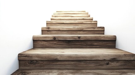 Wooden Steps Leading Upward into Bright Light and Serenity