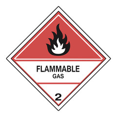 Danger Flammable Gas Sign Printable GHS Class 2 Warning Label